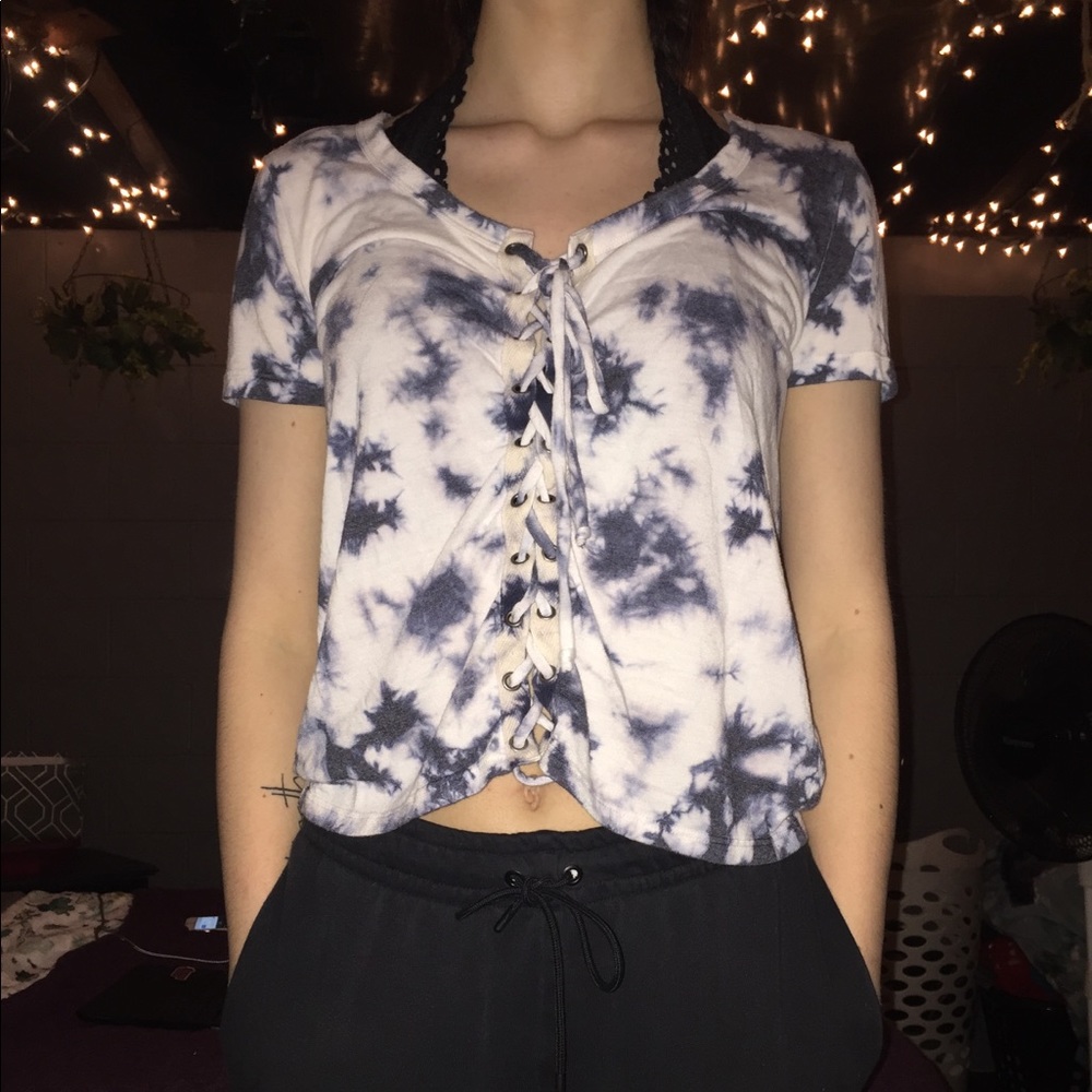 Tie dye American Eagle Crop Top